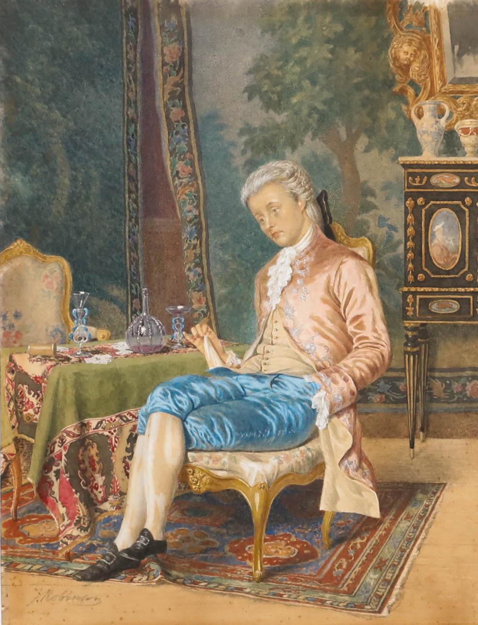 J. Robinson - Acuarela de principios del siglo XX, Un seguidor de la moda - Art de Unknown