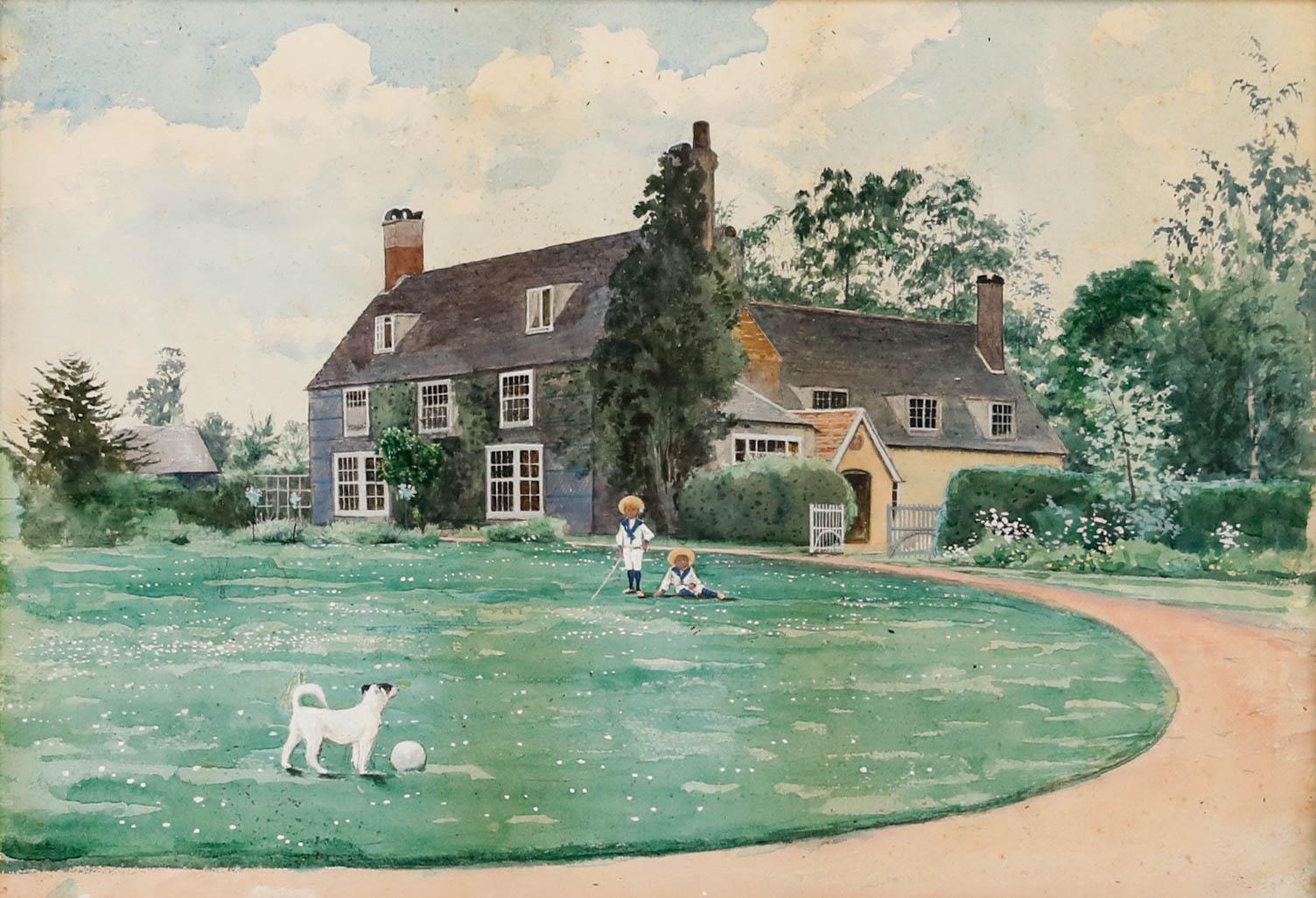George Gordon Fraser (1859-1895) - Watercolour, The Grounds At Houton 84 - Art by Unknown