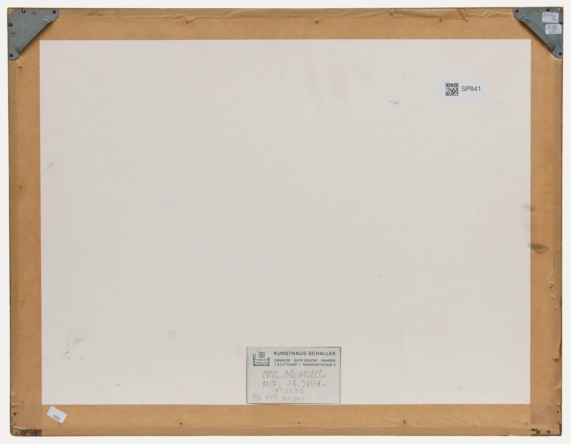Belle gouache du début du 19e siècle - Scène rurale animée - Expressionnisme abstrait Art par Unknown