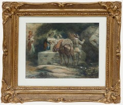 Franz Wilhelm Voigt (1867-1949) -Early 20th Century Watercolour, Horse to Water