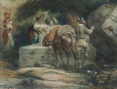 Franz Wilhelm Voigt (1867-1949) -Early 20th Century Watercolour, Horse to Water