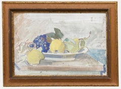 Gouache encadrée du 20e siècle - Nature morte aux poires