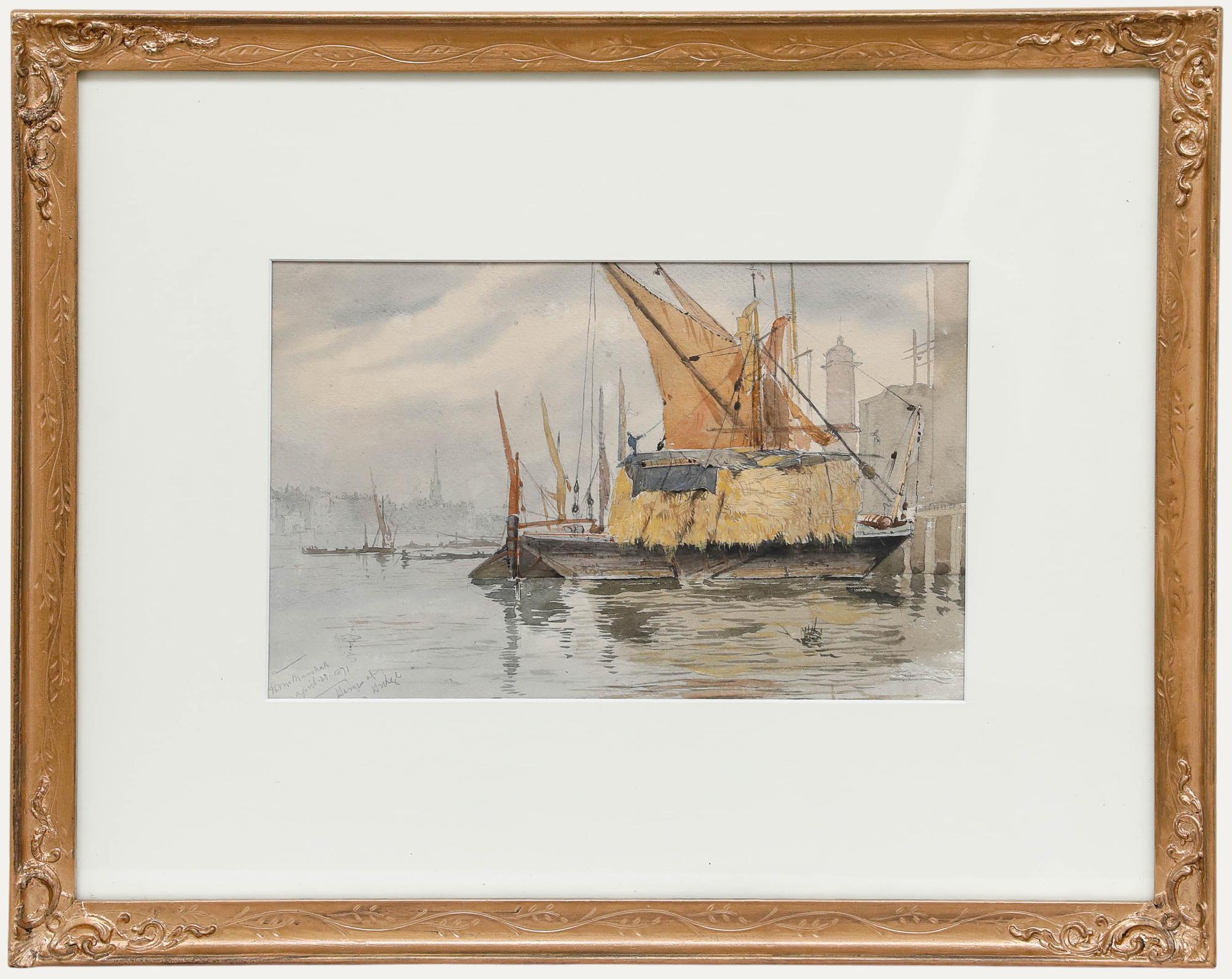 Herbert Menzies Marshall (1841-1913) - 1871 Watercolour, The Quay