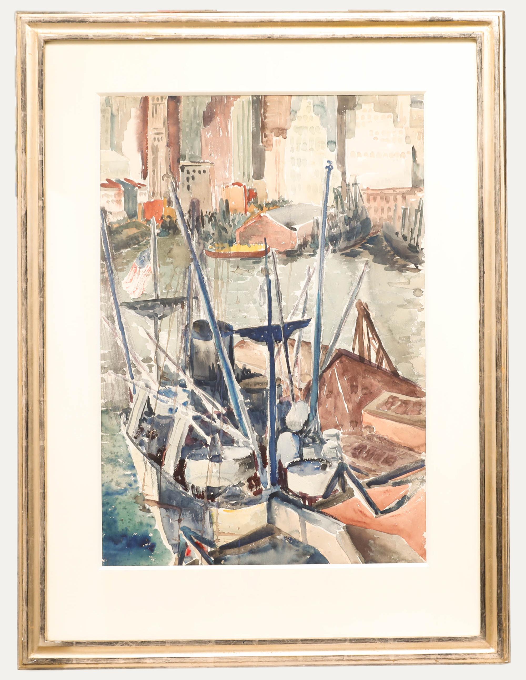 Contemporary Watercolour - City Harbour