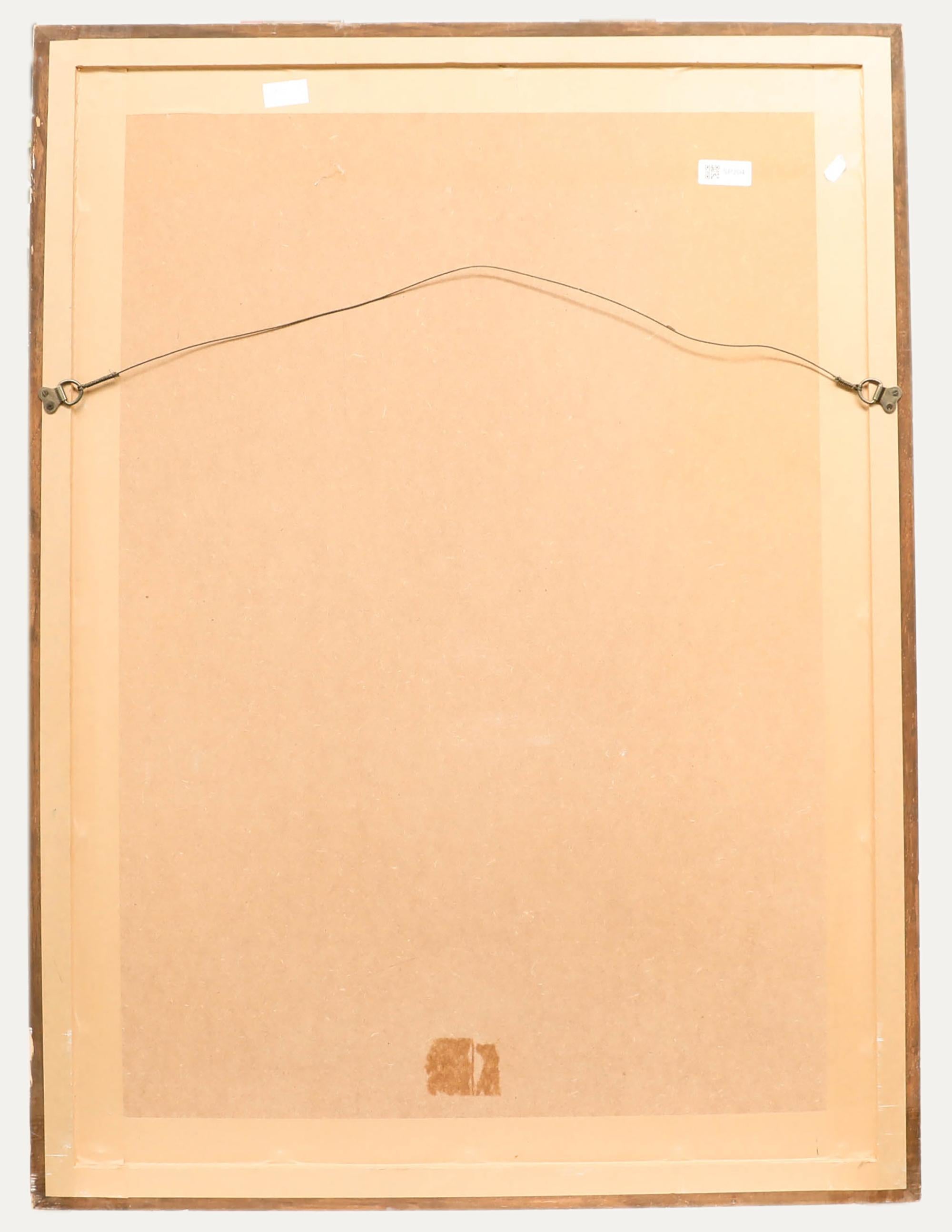Zeitgenössisches Aquarell - Stadthafen (Beige), Figurative Art, von Unknown