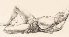 Reginald Brill (1902-1974) - 1931 Federzeichnung, Liegender Akt