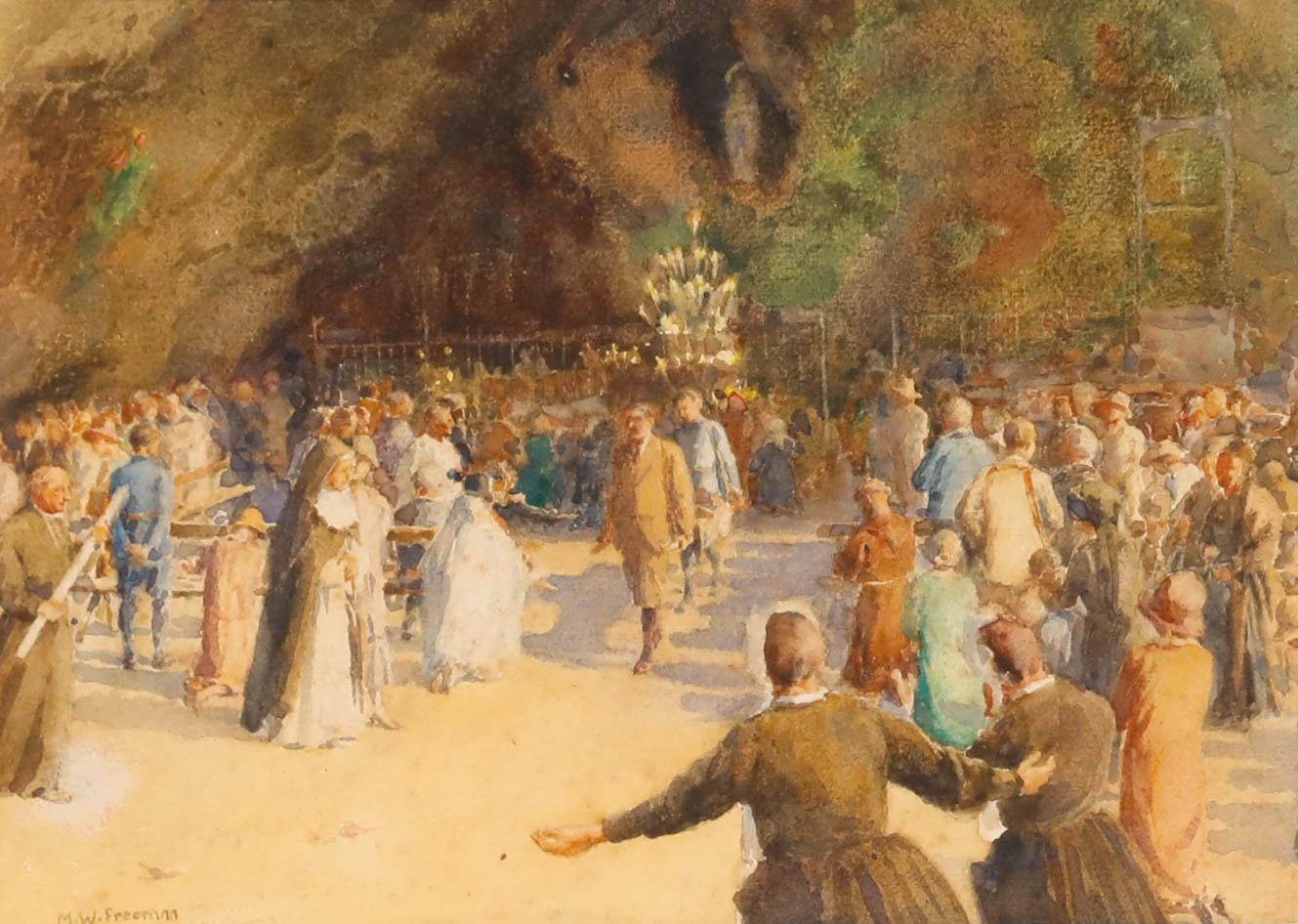 Mary Winifred Freeman (1866-1961) - Watercolour, The Pilgrimage For Sale 1