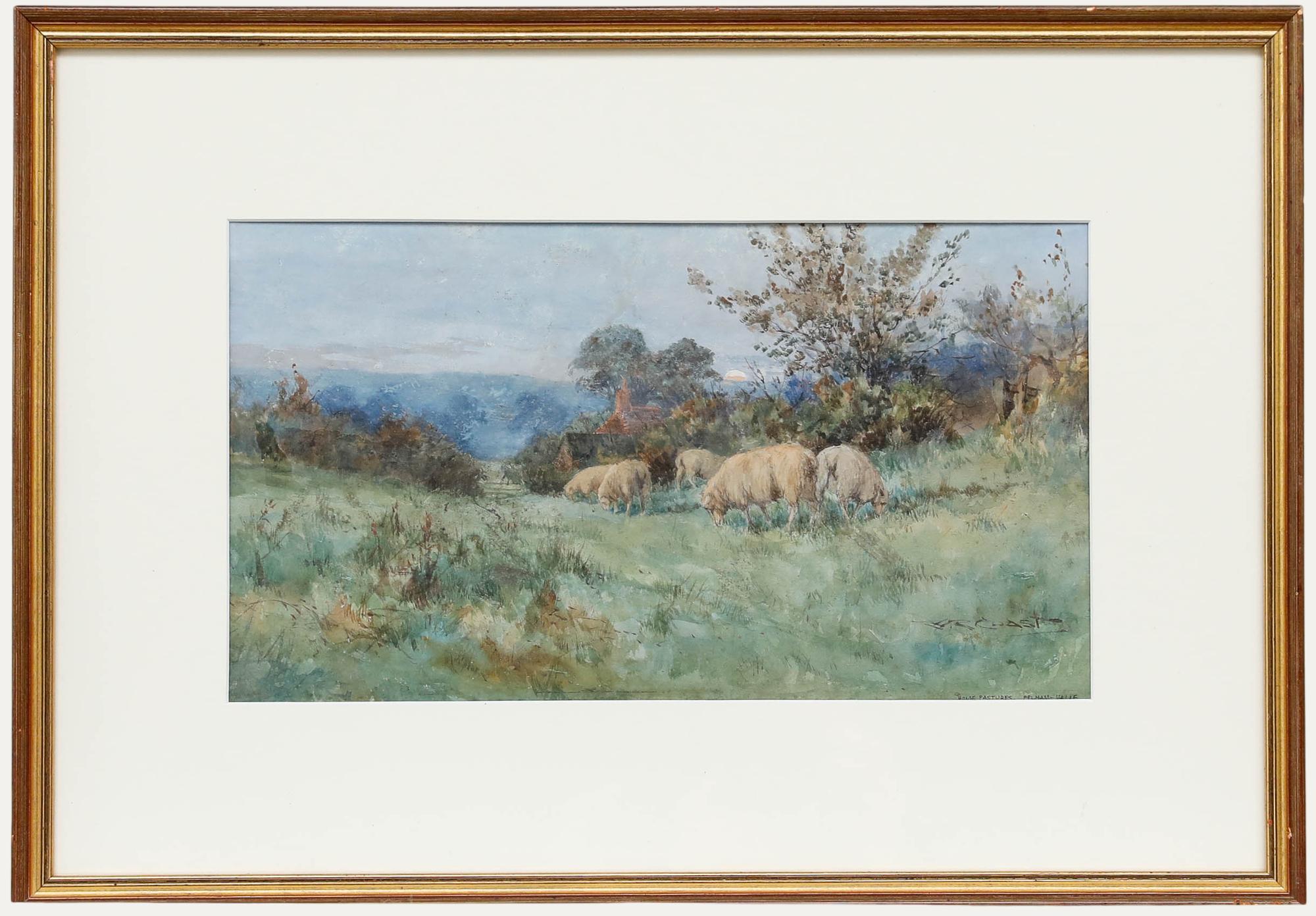 Wilfred Robert Coast (1884-1950) - Gerahmtes Aquarell, Home Pastures-Pelham Vale