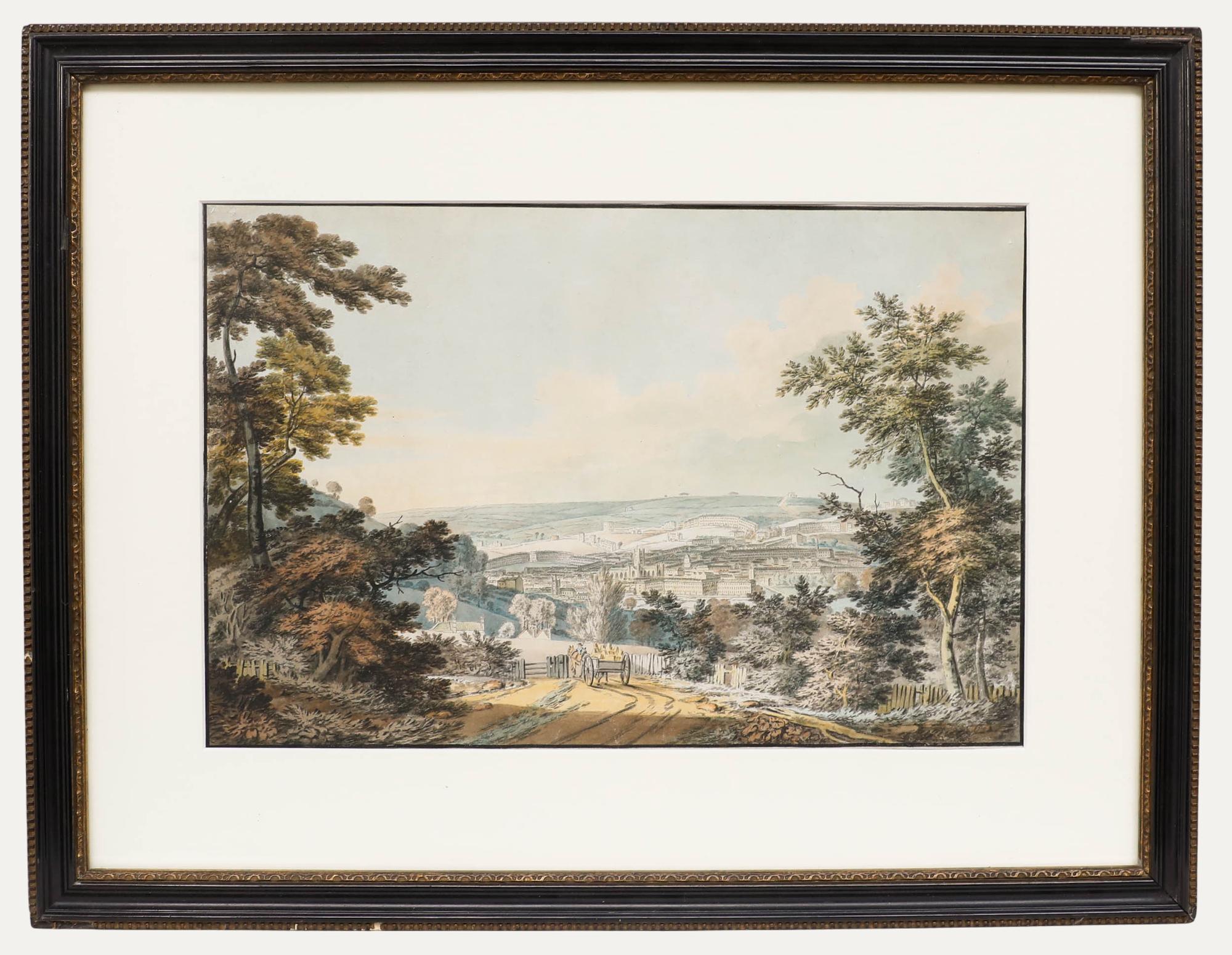 English School Frühes 19. Jahrhundert Aquarell - Ansicht von Bath