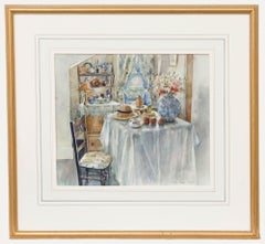 Brenda Evans (b.1954) - Framed 20th Century Watercolour, The Kitchen Table