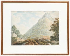 Aquarell der British School des frühen 20. Jahrhunderts - Castell Dinas Bran, Llangollen