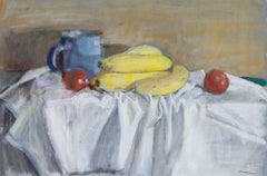George Weissbort (1928-2013) - Watercolour, Bananas & Tomatoes with Blue Jug