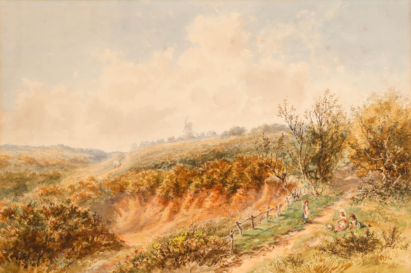 W. Harford - Acuarela enmarcada de finales del siglo XIX, El molino alto, un día de verano - Art de Unknown