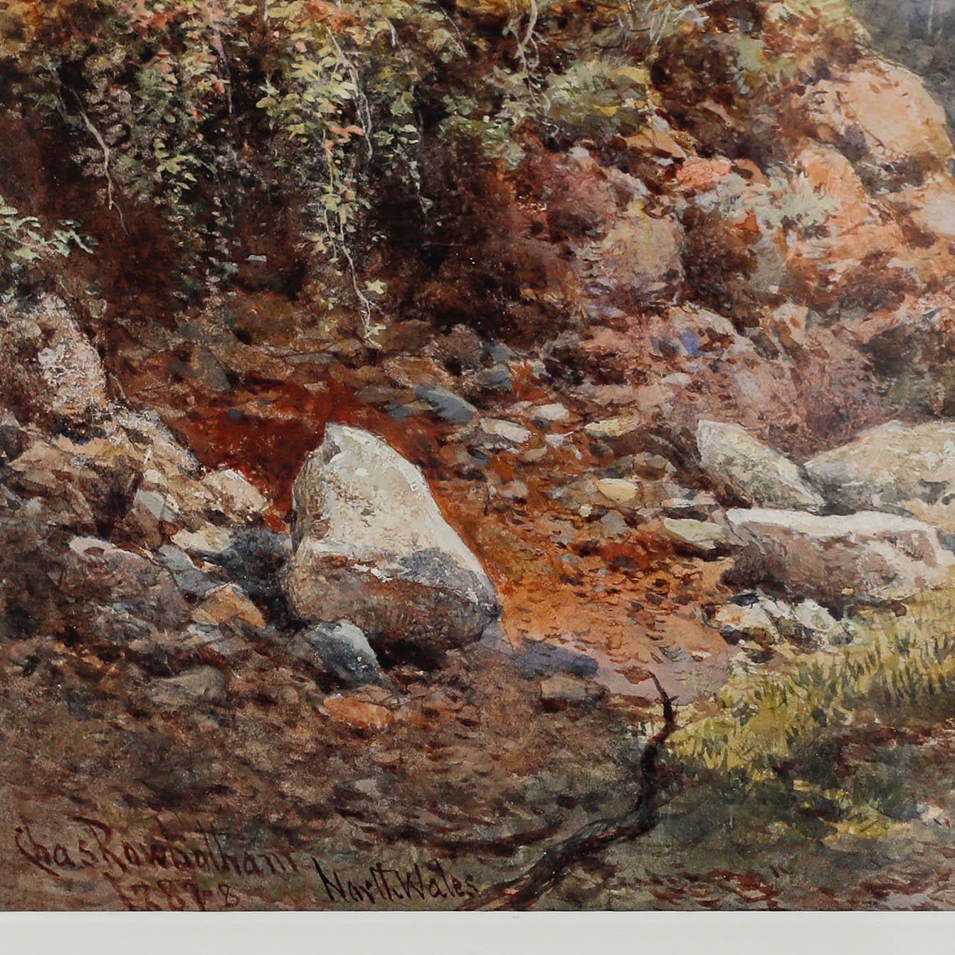 Escena original en acuarela del paisajista británico Charles Rowbotham (1826-1904). Firmado y fechado en la parte inferior derecha. Con la inscripción 