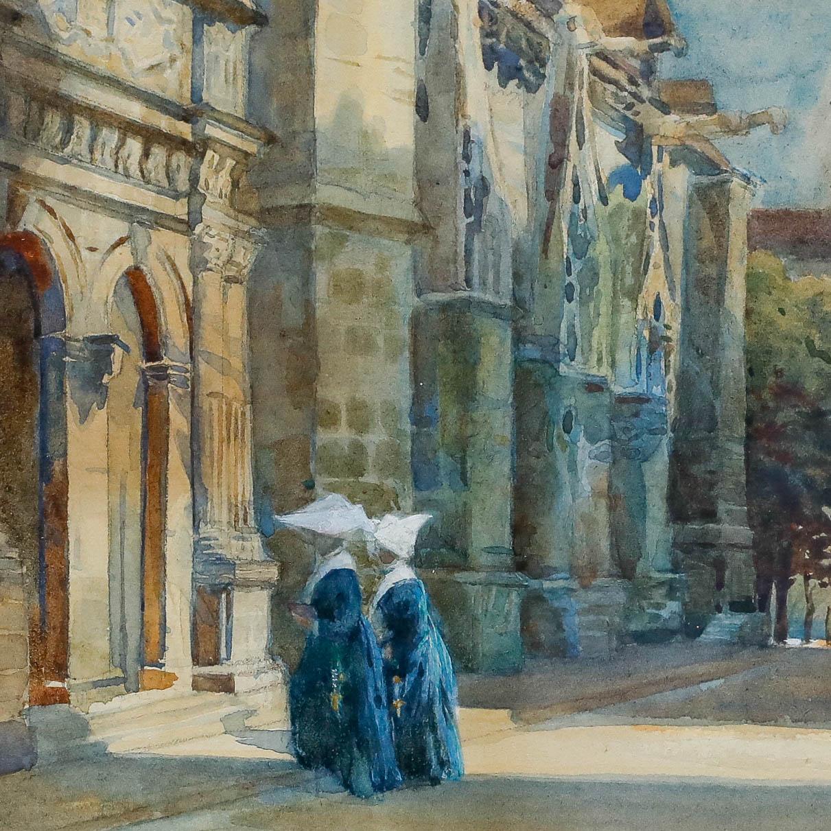 John William Schofield (1865-1944) - Acuarela, Las Hijas de la Caridad en venta 2