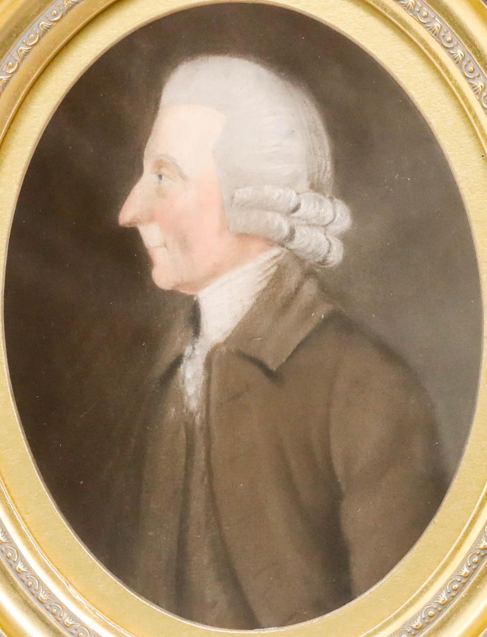 English School  Early 19th Century Pastel - Gentleman in Profile - Art by Unknown