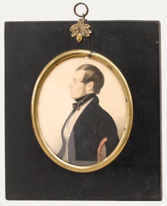 Miniature 1845 Watercolour - Distinguished Couple I