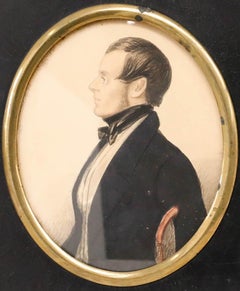 Miniature 1845 Watercolour - Distinguished Couple I