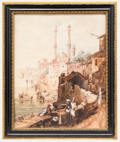 Framed 19th Century Watercolour - City of Benares