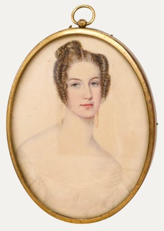 Miniature Mid 19th Century Watercolour - A Token of Affection II