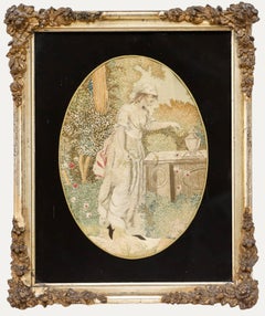 Georgian Early 19th Century Embroidery - Flower Picking