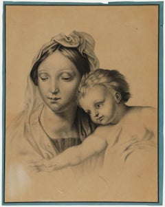 After Raphael (1483-1520) - 19th Century Graphite Drawing, Madonna of the Fish