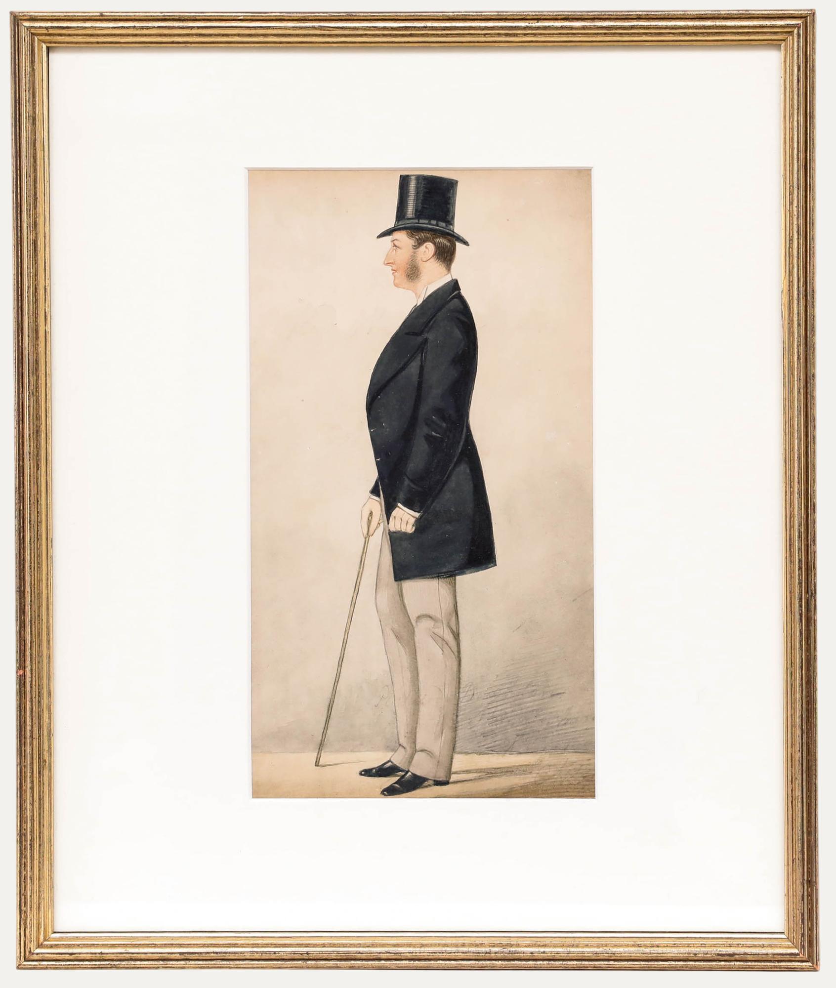 Unknown Portrait - 19th Century Watercolour - Manner of Richard Dighton