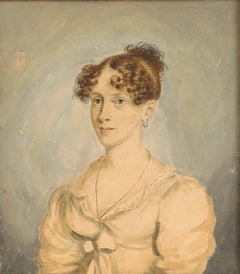 Early 19th Century Watercolour - Regency Woman