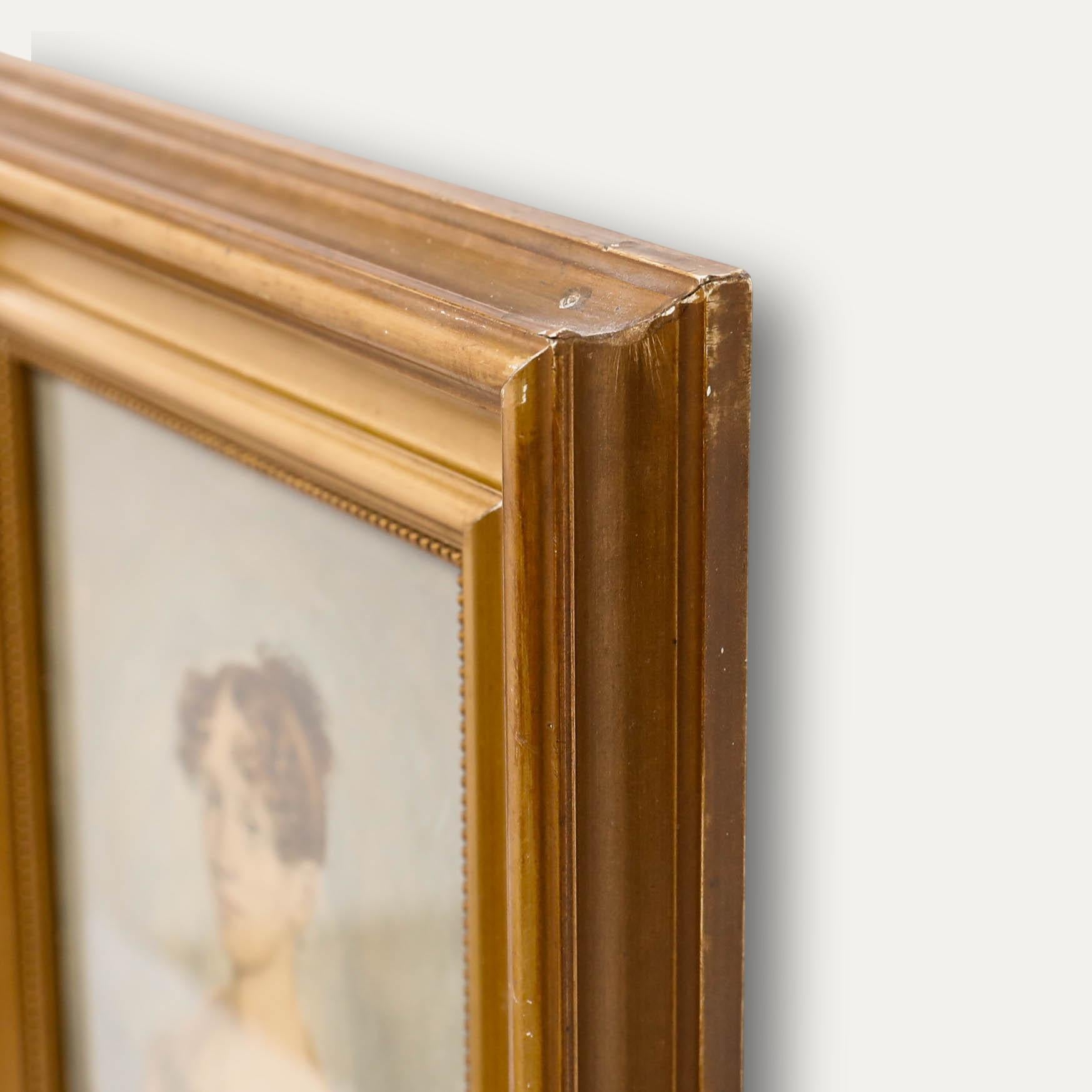 Early 19th Century Watercolour - Regency Woman For Sale 1