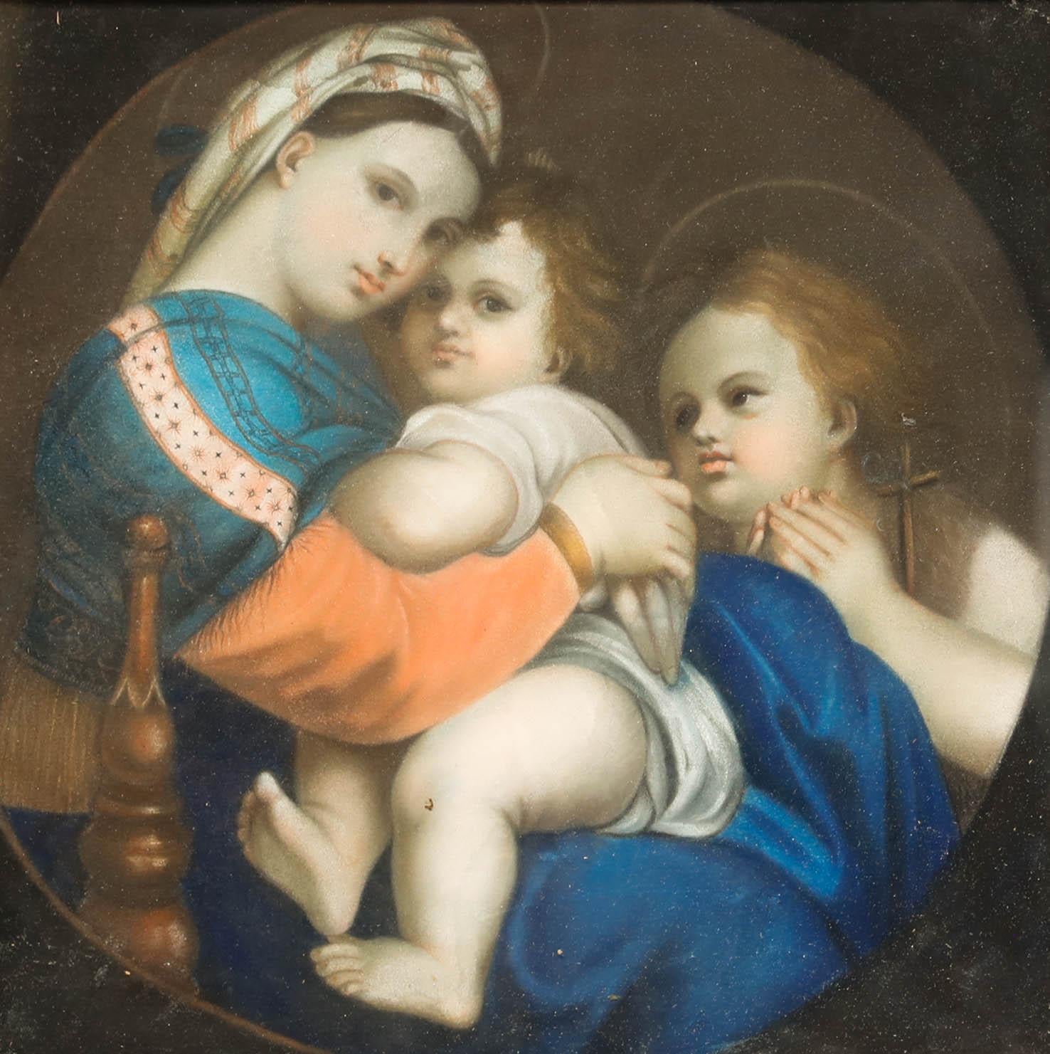 After Raphael (1483-1420) - Mid 20th Century Pastel, Madonna della Sedia - Art by Unknown