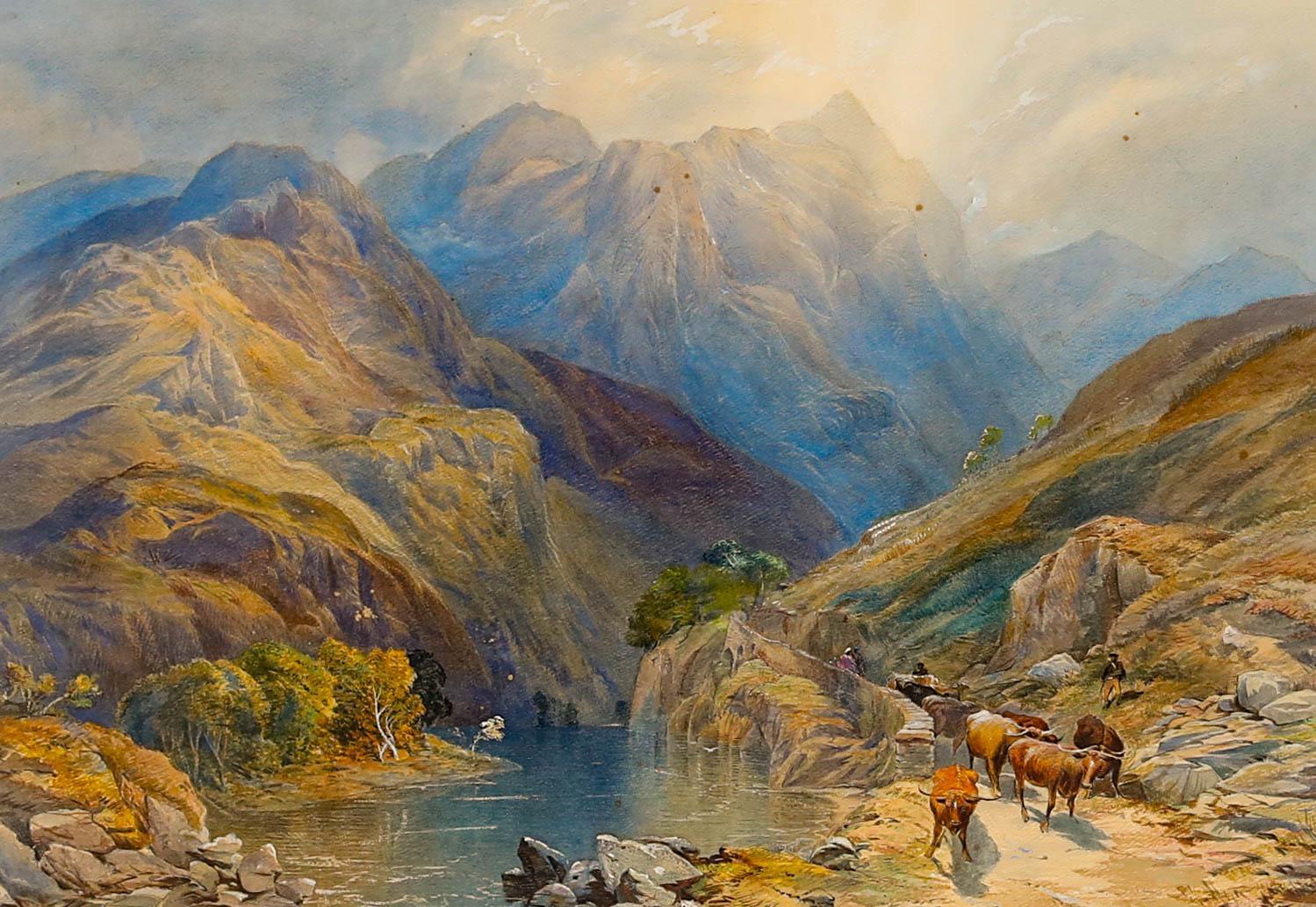 20th Century Watercolour - The Mountain Path - Art by Unknown