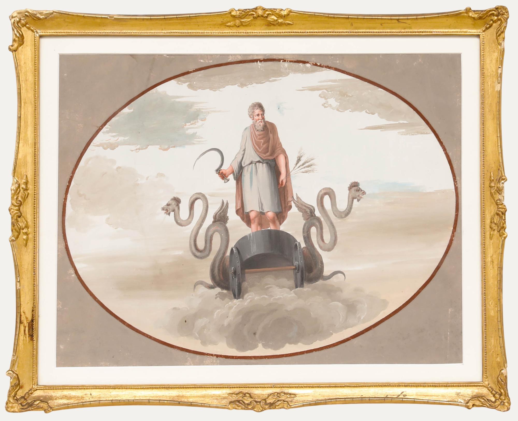 Unknown Portrait - 19th Century Gouache - Sylvanus