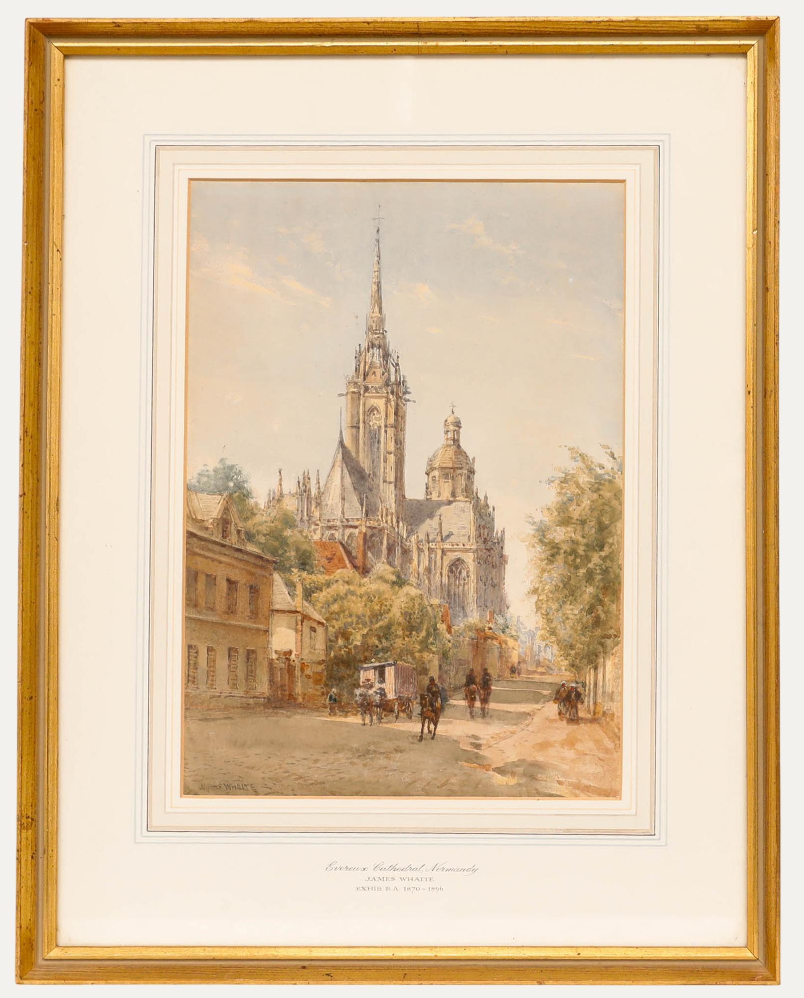 James Whaite (1836-1919) - Acquerello della fine del XIX secolo, Cattedrale di Évreux