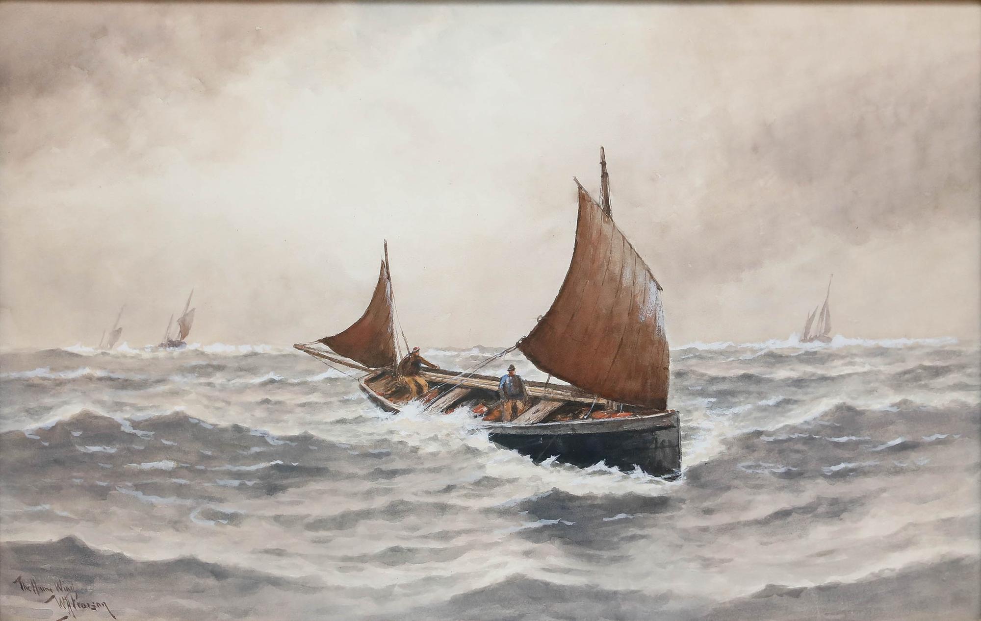 William Henry Pearson (1849-1923) - 20. Jahrhundert Aquarell, Der Heimwind – Art von Unknown