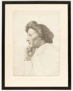 William Henry Ladd - Early 20th Century Graphite Drawing, Woman in Profile