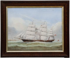 J. Hall - Framed Late 19th Century Watercolour, Clippership Sussex