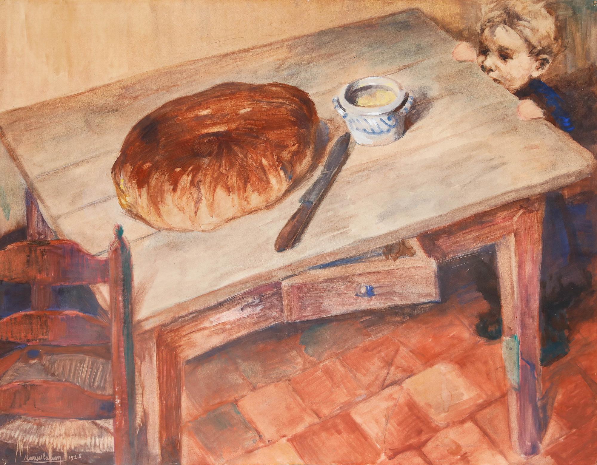 Marius Carion (1898-1949) - 1925 Watercolour, The Cob Loaf For Sale 1