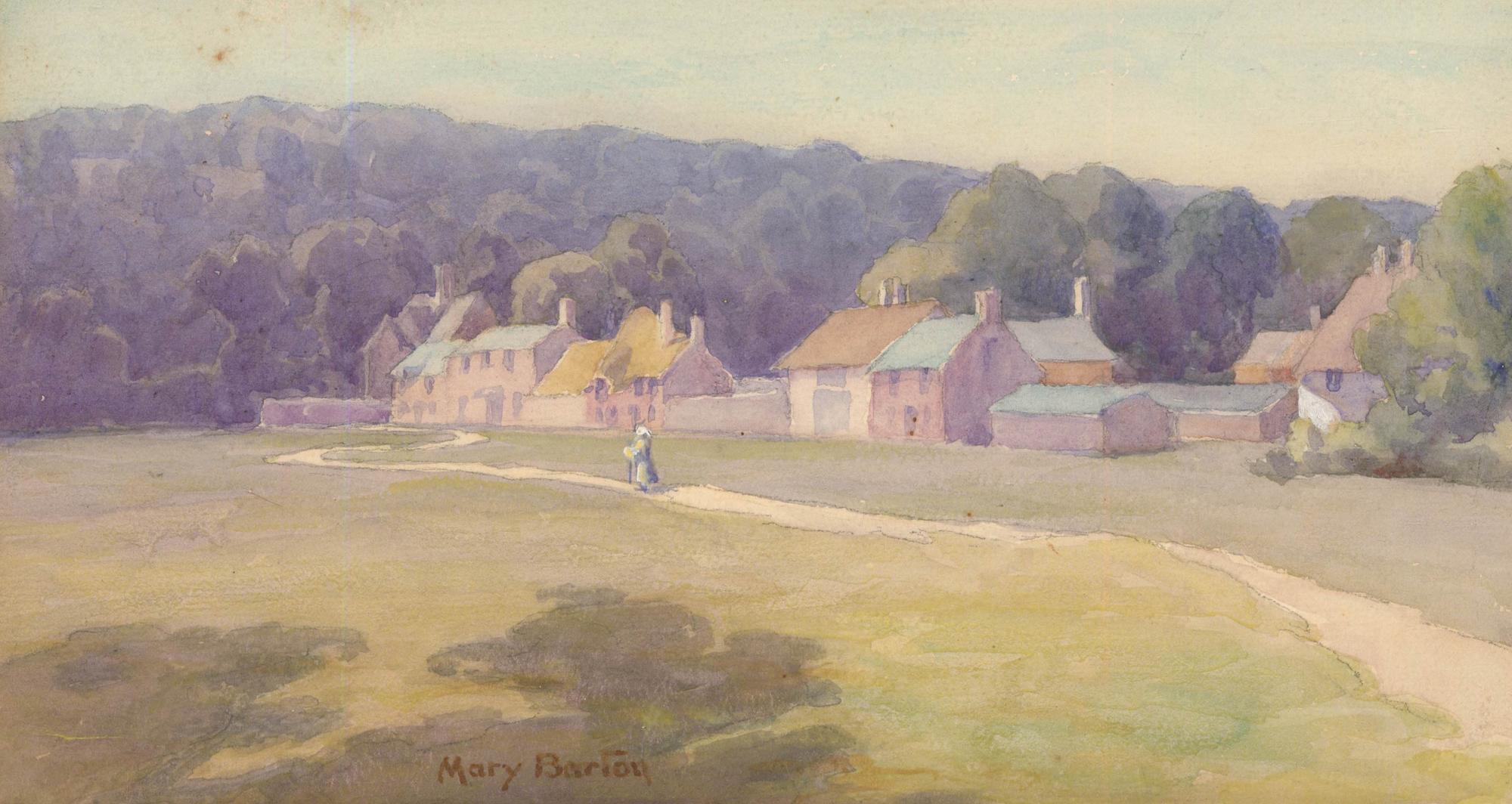 Mary Georgina Barton SWA (1861-1949) - Aquarelle, Maisons de campagne - Art de Unknown