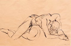 Hugh Cronyn - Inchiostro di china della metà del XX secolo incorniciato, Grido di disperazione