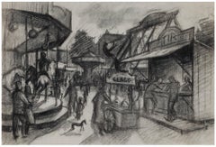 Pierre Neveu (b.1929) - 1959 Charcoal Drawing, Funfair II
