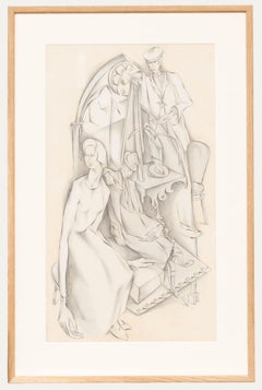 Iris Hardcastle (1919-2013) - Graphite Drawing, A Rose for the Lady