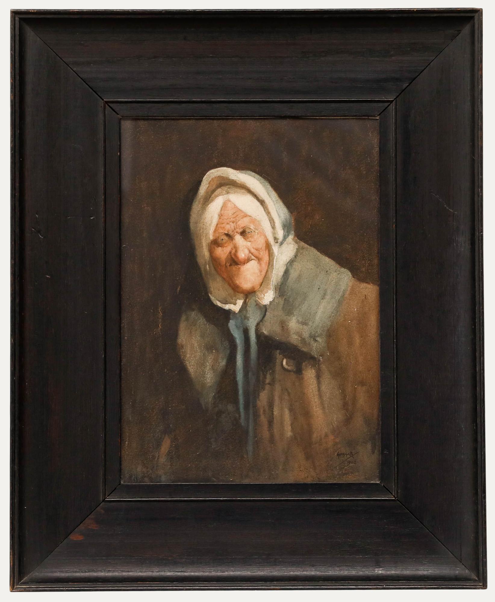 Unknown Portrait - John Hassall RI (1868-1948) - 1902 Watercolour, Long Life, Health and Happiness