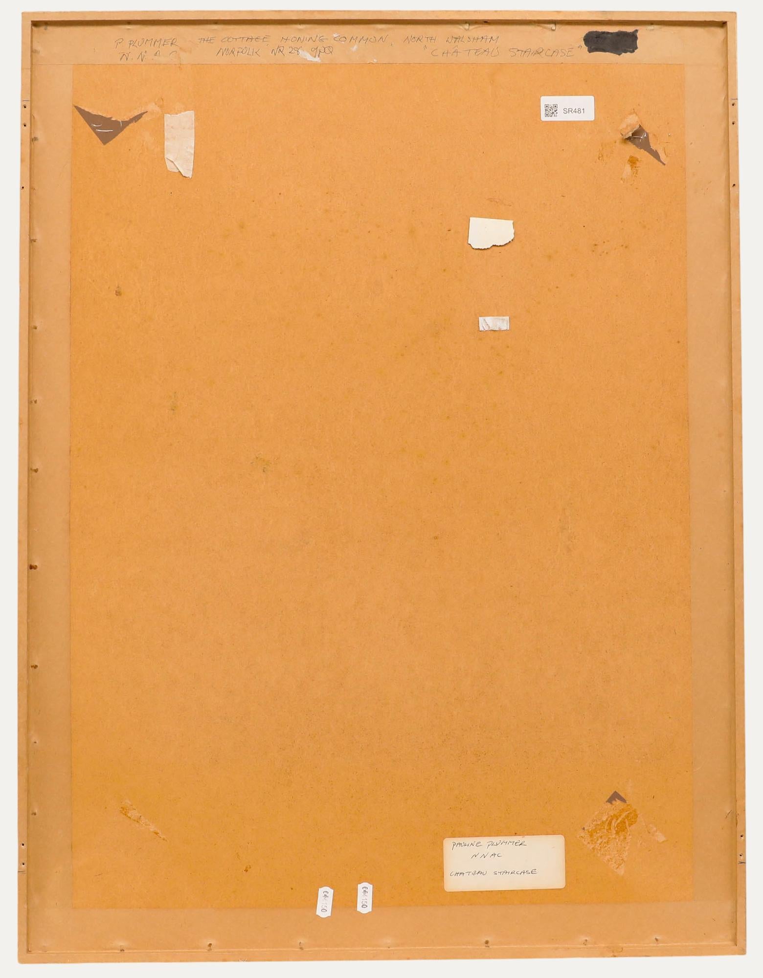 Pauline Plummer (nata nel 1933) - Pastello contemporaneo incorniciato, Scalinata del castello in vendita 2