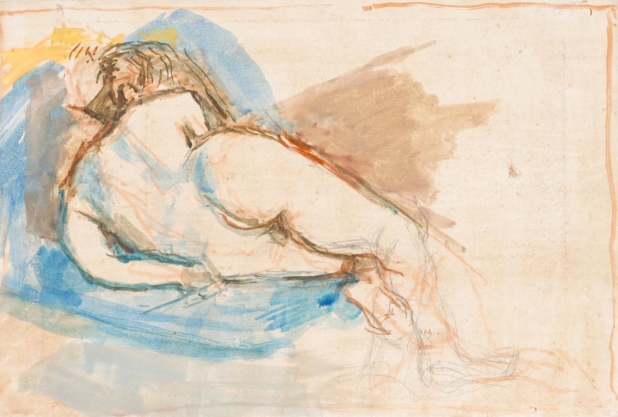 Pauline Plummer (geb.1933) - 20. Jahrhundert Aquarell, Lebensstudie im Angebot 1