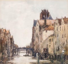 George Graham (1881-1949) - 1913 Aquarell, Ein Fluss in Dordrecht