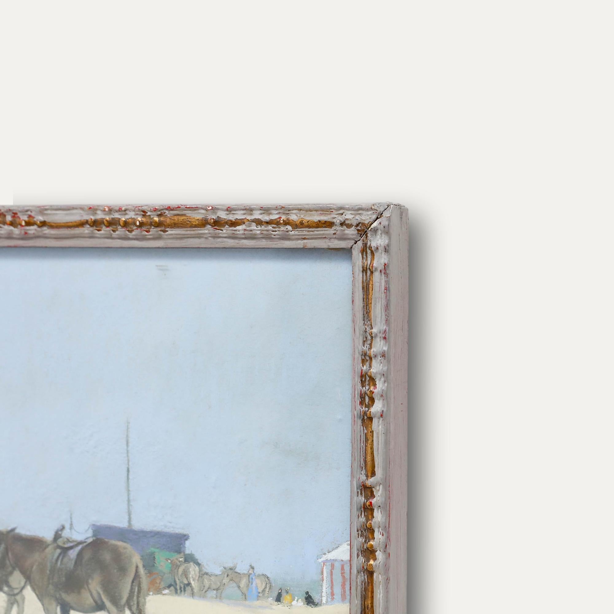 J. Harvey - Pastel de mediados del siglo XX, Burros en la playa en venta 4