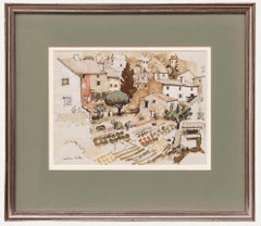 Graham Clarke (né en 1941) - Gouache du 20e siècle, Jardins Ardèche