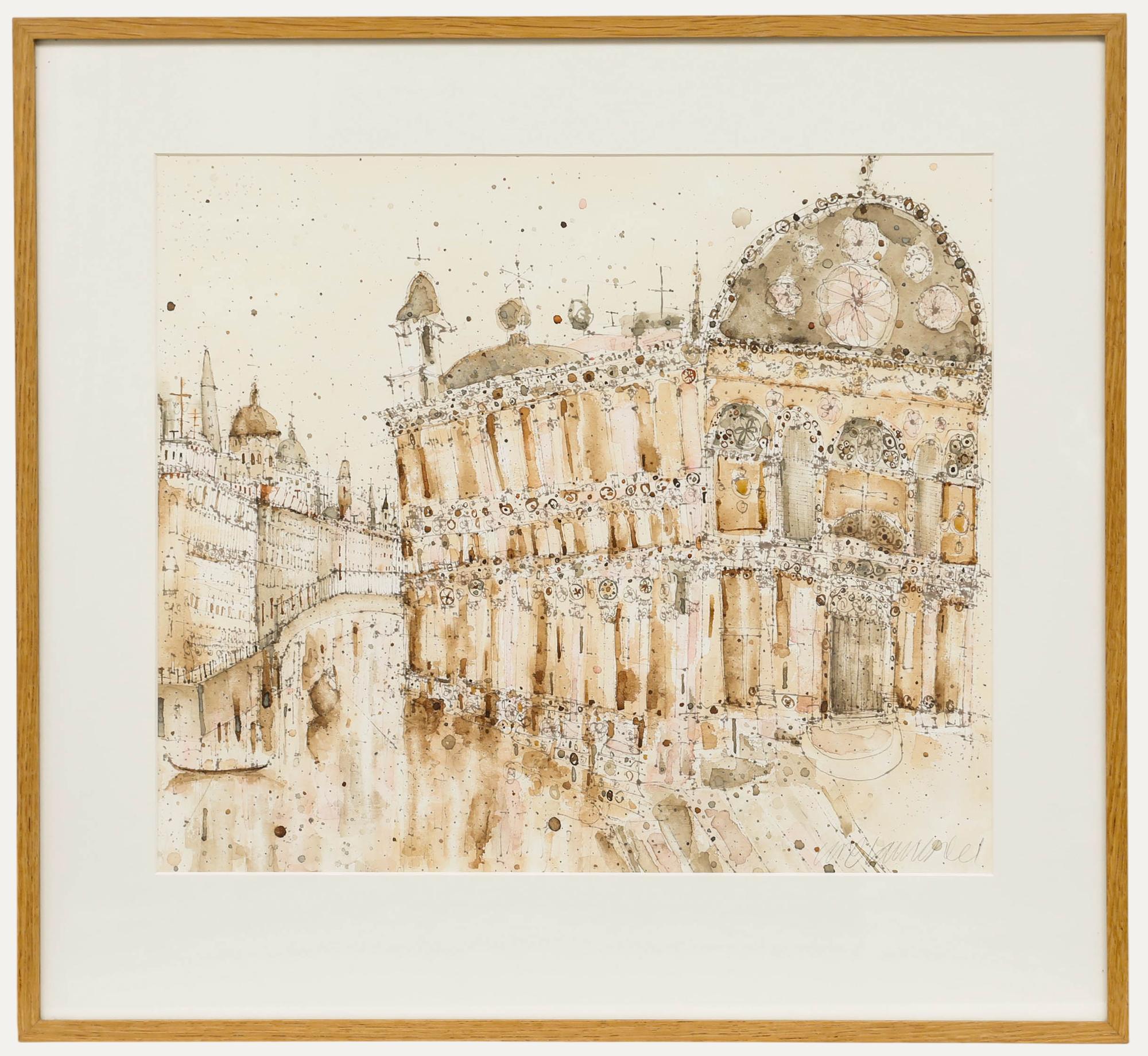 Clare Caulfield  - 20e siècle Aquarelle, Santa Maria dei Miracoli, Venise