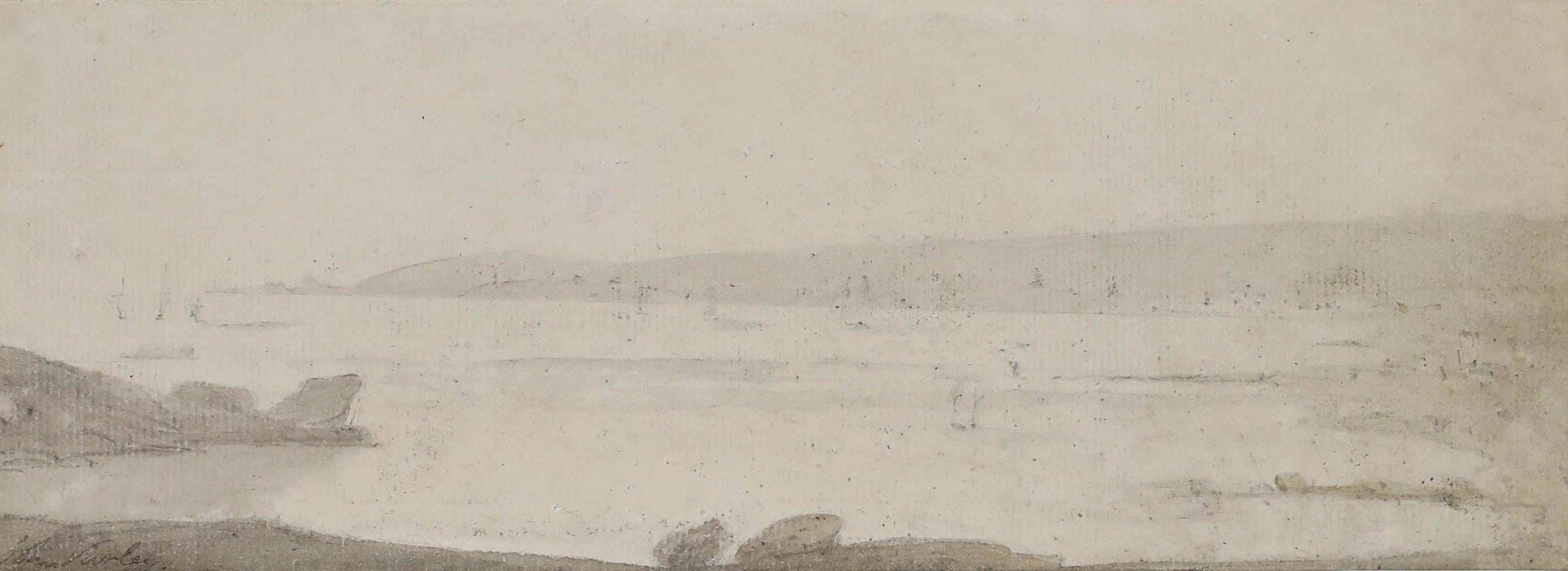 John Varley (1777-1842) - Aquarelle du début du XIXe siècle, scène côtière brumeuse en vente 1