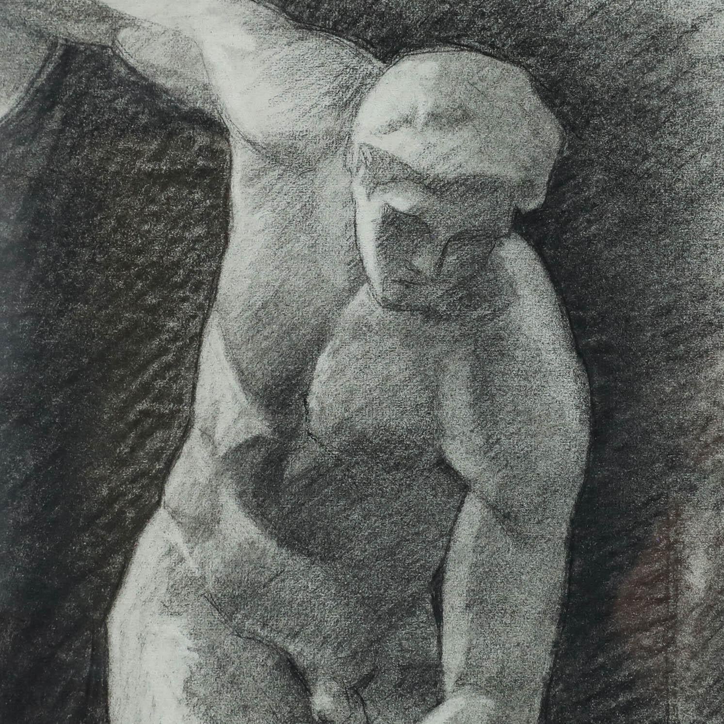 Pierre Neveu (b.1929) - Mid 20th Century Charcoal Drawing, Study of Discobolus For Sale 3